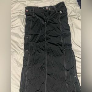 KIKGIRL Black Maxi Skirt 90s Raver Style
